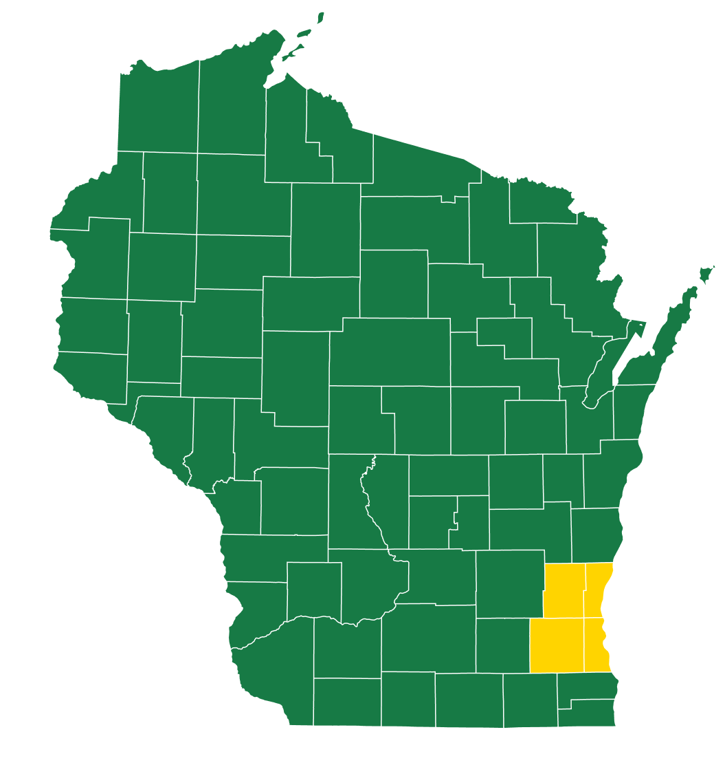 Wisconsin county sales coverage map